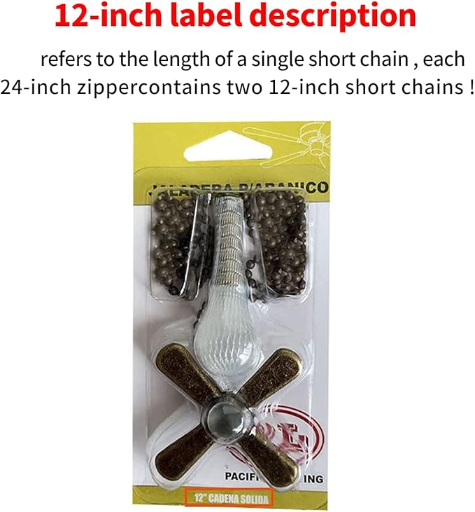 Ceiling Fan Pull Chain Extender, 𝟮𝟰 𝗶𝗻𝗰𝗵 Extra Long with Decorative Frosted Glass Bulb and Fan Cord,Fit All Standard 3mm Diameter Ceiling Fans (Antique)