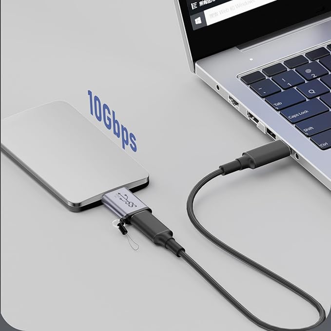 10Gbps USB Type-C to Micro B Adapter, USB C Female to Micro-B Male Converter for Hard Drive Cable/External Hard SSD Drive/Tablet/Phone/Laptop