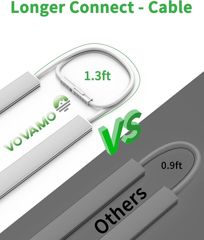Plug-in Under Cabinet Lighting, Dimmable Under Counter Lights for Kitchen, 2pcs 12 Inch, Natural White 4500K Linkable Wired Closet Light, Indoor USB Led Lights Bar for Desk,Sink,Workbench