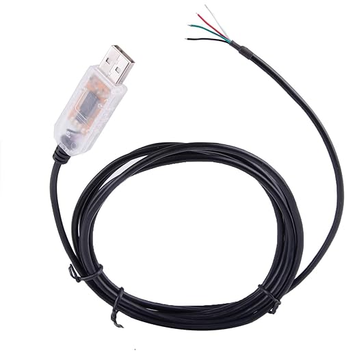 USB to RS485 Serial Cable FT232RL Chipset Data Adapter Converter Cable Compatible for USB-RS485-WE-1800-BT Support Win7 8 10 XP Android Mac Linux (Transparent USB Housing)