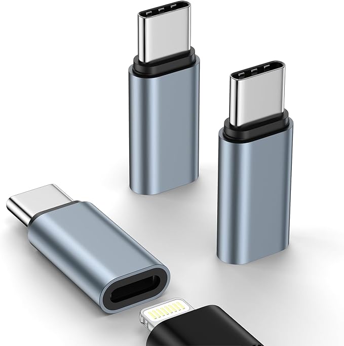 3 Pack Lightning to USB C Adapter [Apple MFi Certified] for iPhone 17 Air Pro Max 16e 16 15,USB Type C to Lightning Cable Adaptor Fast Charging & Data Transfer for Samsung,Not for Headphone/Audio/OTG