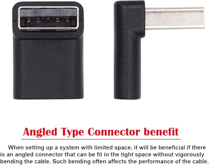 CY USB-C Type C Female 90 Degree Up Angled to USB 3.0 A Male Data Adapter for Laptop Desktop