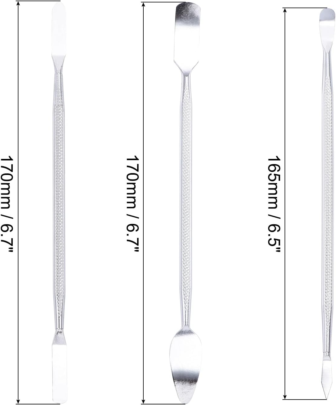 MECCANIXITY 3pcs Metal Spudger Kit Mini Crowbar Flat Head Stainless Steel Pry Bar Tools for Mobile Phone Repair