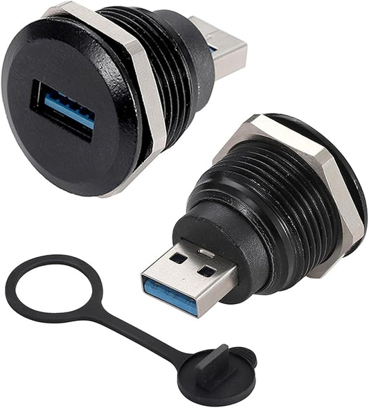 PENGLIN 2PCS USB 3.0 Connector, USB Male to Female Conversion Connector, USB3.0 Panel Mount Extension Adapter for Data Transfer/Charging