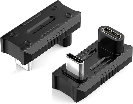 MoKo 180 Degree USB-C Adapter with 13.5mm Wider Gap, U-Shape USB-C Male to Female Connector with PD 240W/20 Gbps/8K, 180 Angle Adapter for ROG Ally/Steam Deck/Legion Go/Laptop/Tablet/Phone