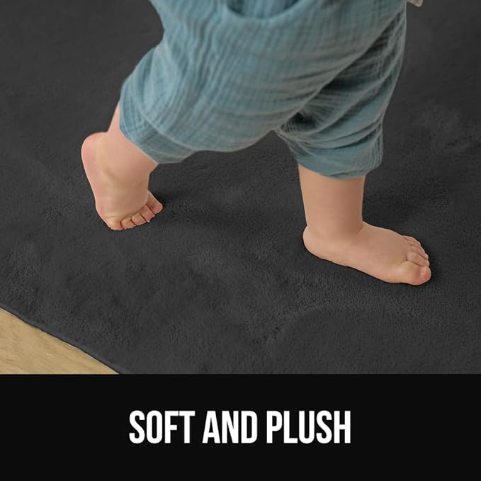 GORILLA GRIP Ultra Soft Washable Area Rug, Stain and Slip Resistant Plush Thick Carpet for Bedroom Living Room, No Shed Floor Rugs, Pet Friendly, Dorm Essentials, Kids Nursery Home Decor 4x6 Dark Gray
