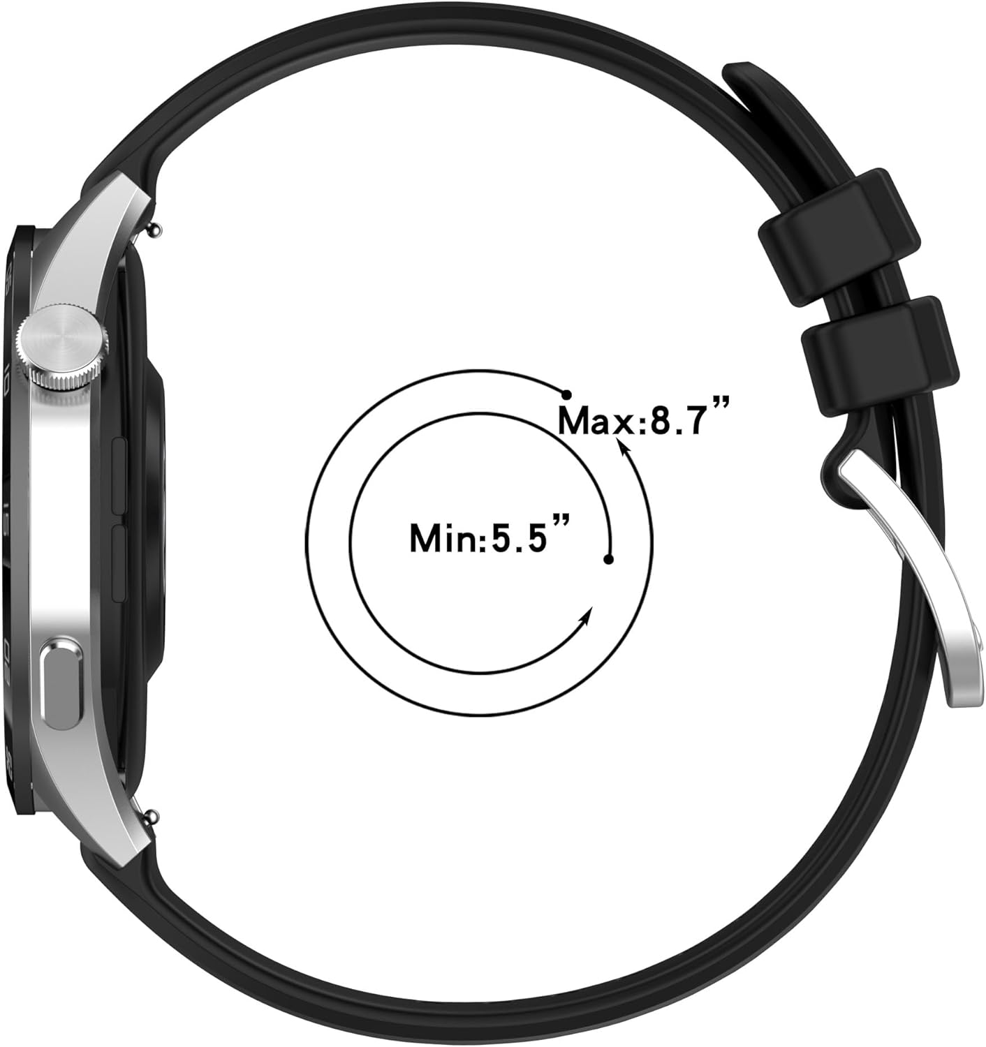 E ECSEM Straps for AKUMAKA G39 Smartwatch - Soft Silicone Sport Waterproof Quick Release Wristbands
