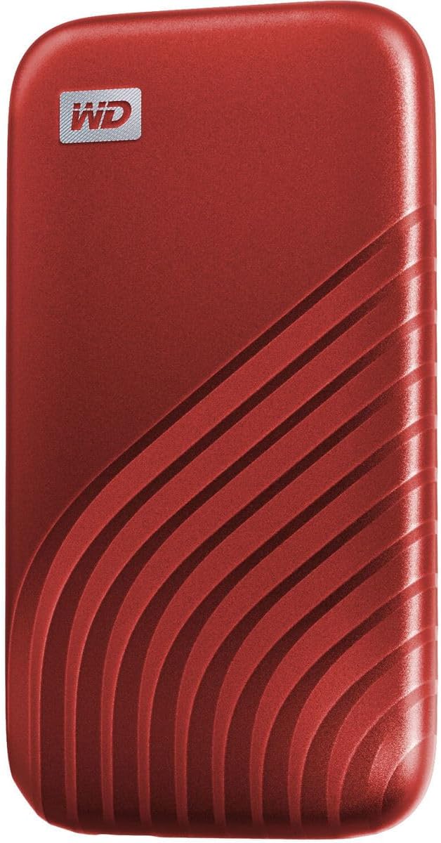 Western Digital 2TB My Passport SSD Portable External Solid State Drive, Red, Sturdy and Blazing Fast, Password Protection with Hardware Encryption - WDBAGF0020BRD-WESN