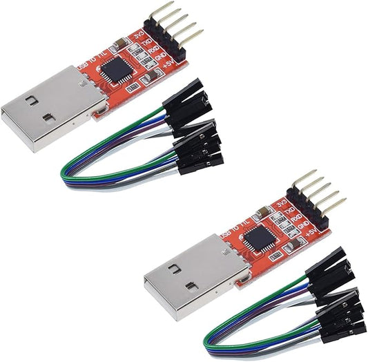 2 Packs CP2102 USB 2.0 to TTL Module Serial Converter Adapter Module USB to TTL Downloader with Jumper Wires