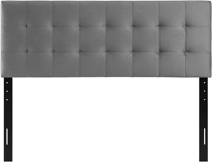 Modway Lily Queen Biscuit Tufted Performance Velvet Headboard, Gray