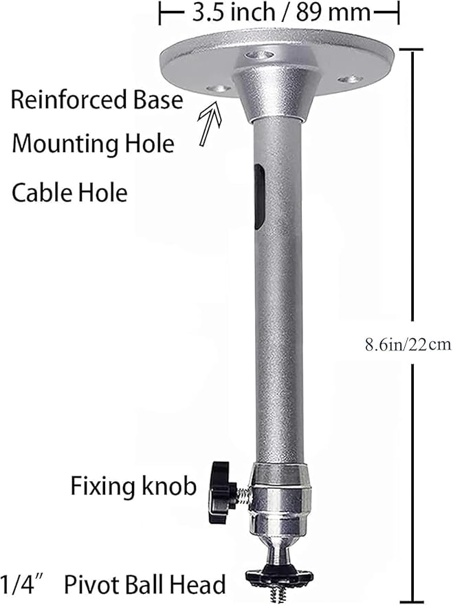 2-Be-Best Universal Mini Projector Mount Ceiling Mount with 360 Rotation and 180 Tilt for Home Theater, Office, Camera, LED Light