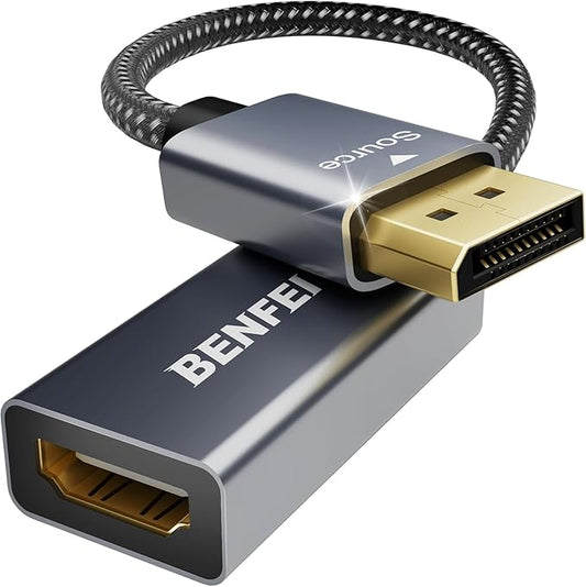 BENFEI 5 Pack 4K DisplayPort to HDMI Adapter Cable, (2K 60Hz, 1080p 120Hz) Uni-Directional Display Port to HDMI Monitor Converter Compatible for HP, Dell, GPU, AMD, NVIDIA, More. Male to Female