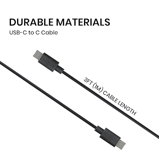 perixx PERIPRO-410 USB C Male to USB C Male Cable - USB 3.0 High-Speed Data Transfer and Charging - 3.0Ft Long (1m)