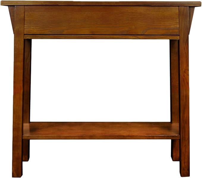 Leick Home Mission Console Table, Solid Wood, 1 Storage Drawer, Bottom Display Shelf, Narrow Depth, Easy-Assembly, For Living Room/Hallway, Russet, 30 in L x 10 in W x 28 in H, 9057-RS