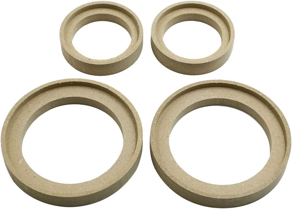 X AUTOHAUX Car Speaker Spacer Stereo Mount Adapter Ring Bracket, Wooden, 4pcs, 3inch 2inch ID