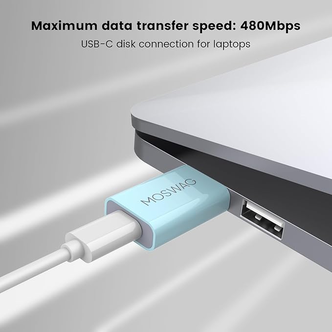 MOSWAG USB Type C Female to USB A Male Adapter, Compatible with Laptops, PC, No Additional Driver/Software Needed