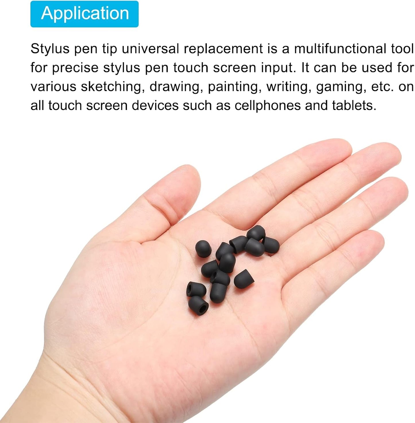 MECCANIXITY 24pcs 6mm Stylus Pen Fine Tips for Conductive Rubber Capacitive Touch Screen, Universal Replacement