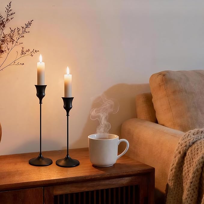 Candlestick Holders Black, 1 Pack Taper Candle Holder for Candlesticks, Candle Sticks Holder Decor for Home Decor