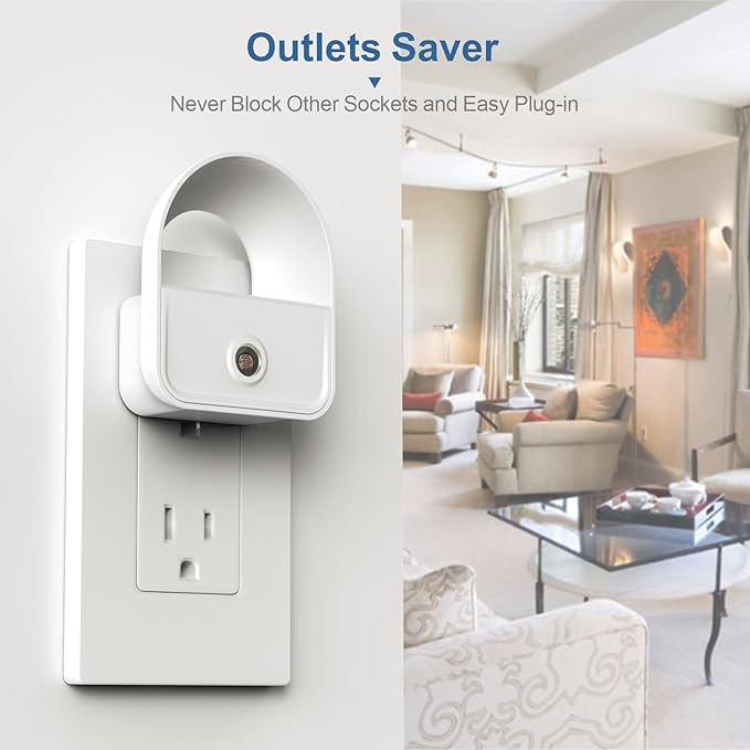 Night Light Plug into Wall, Nightlights with Smart Dusk toDawn Sensor, LED Night Light Suitable for Bedroom, Bathroom, Hallway, Kitchen, Stairs, Kids, 3pcs Warm White & 3pcs White Light