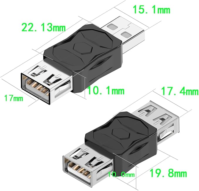 USB 2.0 Adapter Set USB/Type C/Micro/Mini Male to Female Converter Connector (12 pcs)