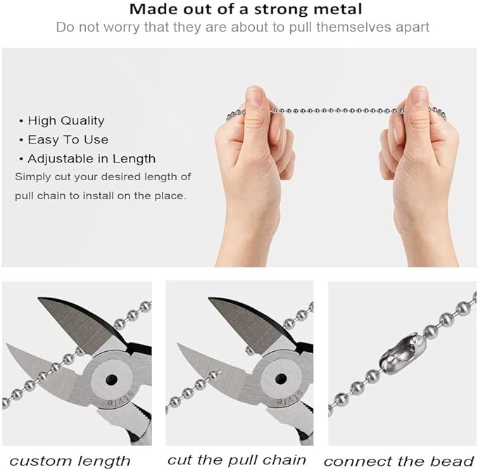 Ceiling Fan Pull Chain 12 inch Pull Chain Extension Fan Chain Extender Ceiling Fan Pulls Ornament with Ball Fan Chain Connector for Lighting Fans, 2 PACK (SOCCER BALL)