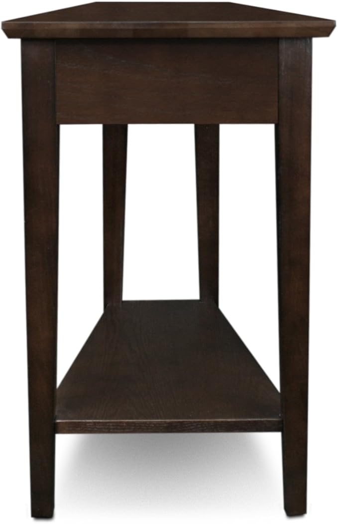 Leick Home Teegan Solid Wood Recliner Wedge End Side Table with Shelf, Chocolate Oak Brown, Perfect for Living Rooms, Bedrooms, and Small Spaces, 10074-CH