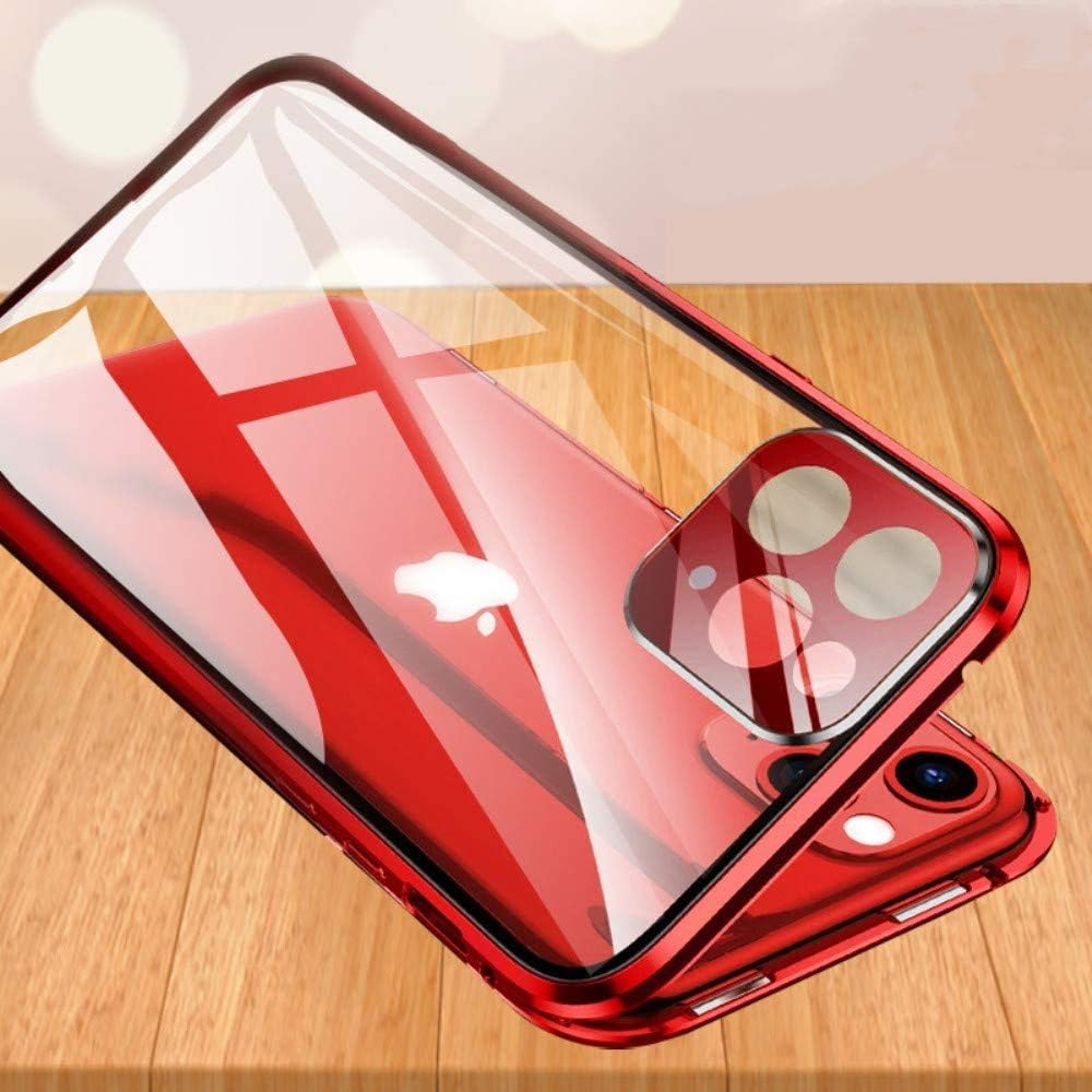 HENGHUI Lockable Anti Peeping Case for iPhone 13 Pro - Magnetic Glass Case with Built-in Camera Lens Protector