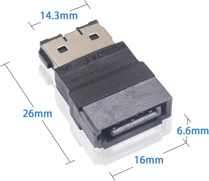 Duttek SATA to ESATA Adapter, Sata Adapter, ESATA 7Pin Female to Male Extende Connector. (2Pack)