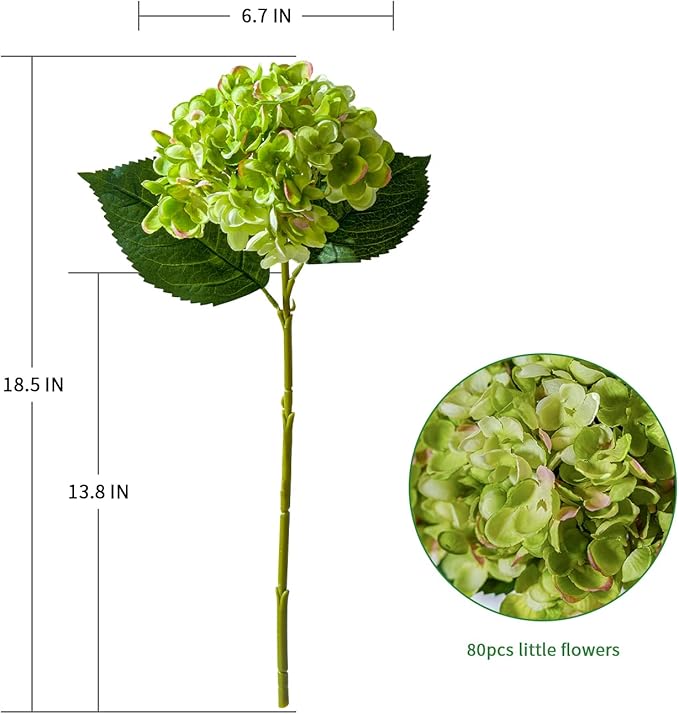 10PCS Faux Hydrangea Flower Hydrangea Artificial Flowers Hydrangea Bouquet Faux Flower Table Centerpieces for Home Wedding Bridal Bouquet Office Party DIY Floral Decor