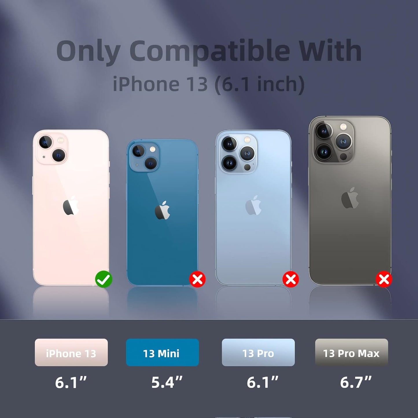 K TOMOTO Lavender Grey Compatible iPhone 13 Case, [Drop Protection] [Anti-Scratch] Shockproof Liquid Silicone Cover