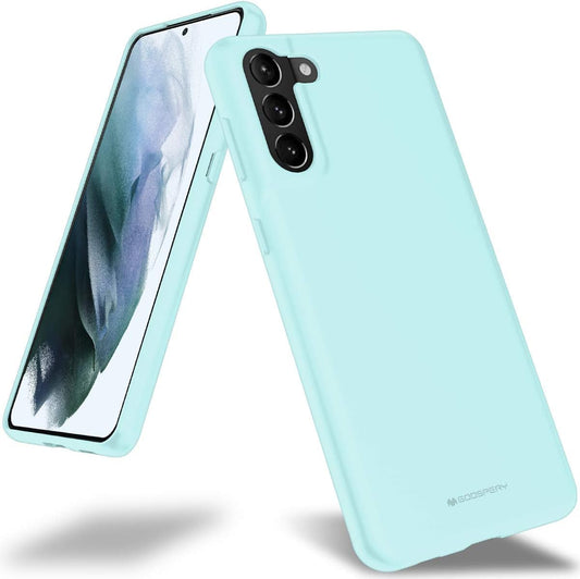 GOOSPERY Soft Feeling Jelly for Galaxy S21 Plus Case, Silky Slim Bumper Case Cover, Mint