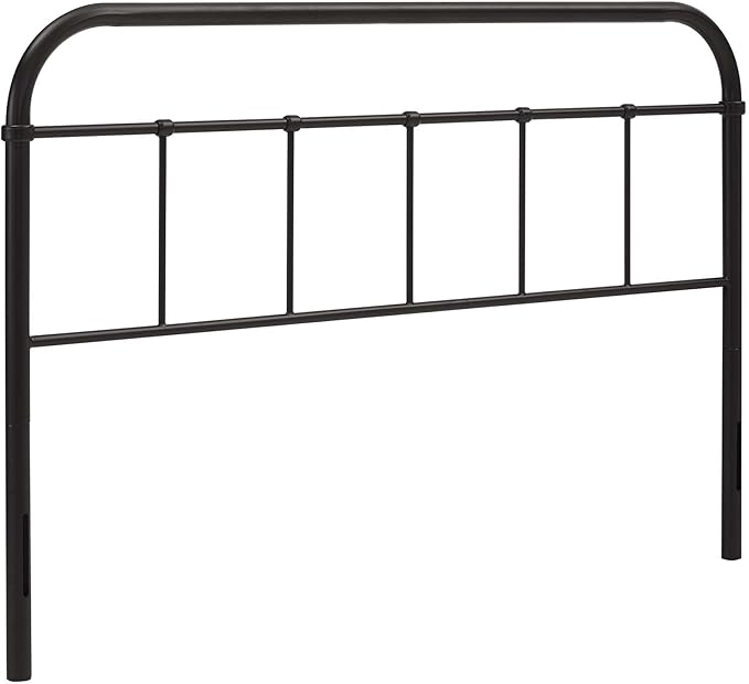 Modway Serena Rustic Farmhouse Style Steel Metal Queen Headboard Size in Brown,