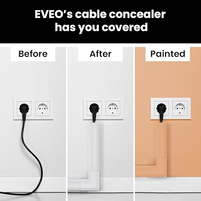 Cord Covers for Wires on Wall - 150in Cable Management Cable Hider - Cord Hiders for TV On Wall - Paintable Cable Concealer - Wire Covers for Cords - 10X (L16 x W0.95 x H0.5) - Medium | Black