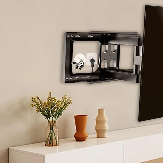 ROOWINTOO TV Cord Hider in Wall Cable Management Kit for TV, Behind Wall TV Wire Kit Cable Hider,Includes 2 Pass-Throughs and Hole Saw Drill Attachment
