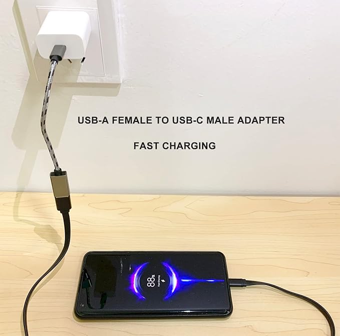USB C to USB 3.0 Adapter 4 Pack, Standard USB Female to USB-C Male OTG Adapter Cable Compatible with MacBook Pro, iPhone 17/16/15, Samsung Galaxy, iPad, Type-C Phones, Tablets and More (Gray)