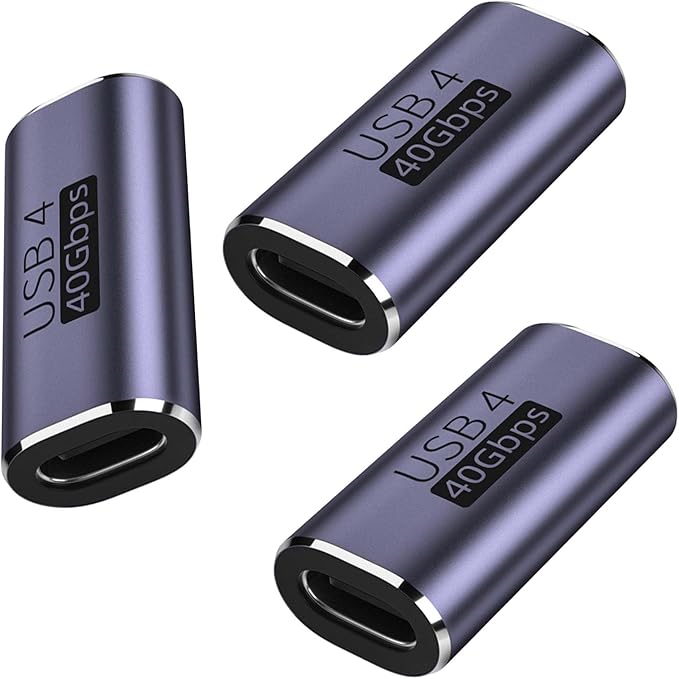 3pack usbc Female to Female Adapter - USB C Coupler with 240W Fast Charging & 40Gbps Data Transfer, Type c Extender with 8k@60hz Video, Compatible for MacBook, ipad, Thunderbolt 4/3
