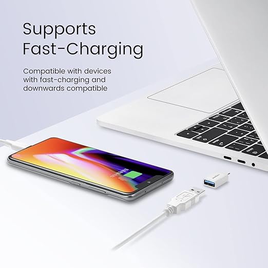 Perixx PERIPRO-404 USB C Male to USB A Female Adapter - USB 3.0 Spec for Smartphone, Tablets, Laptop, and Desktops Computer - Silver (11765)