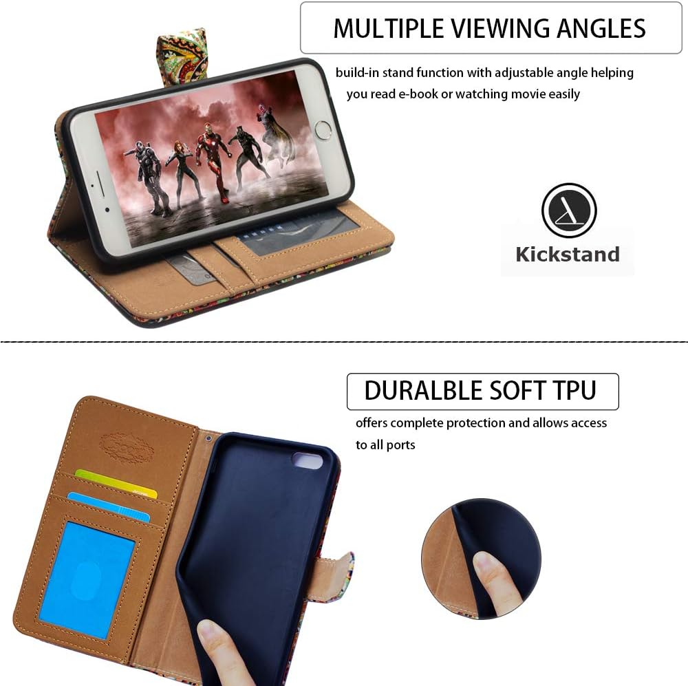 Galaxy A51 Case, Elephant Pattern Leather Flip Wallet Cover with Card Slot Holder for Samsung