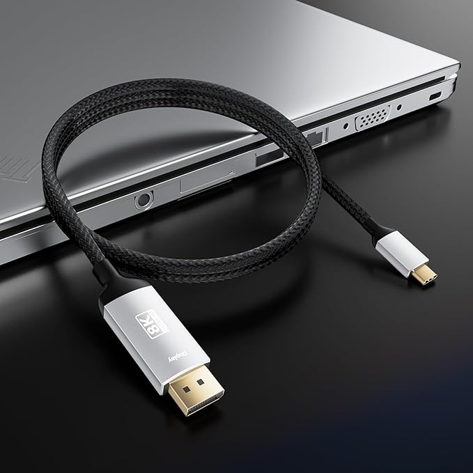BolAAzuL USB C to Displayport Cable 4K@60Hz 4ft/1.2m, Short USB Type C to DP 1.2 Cord [Braided, Gold-Plated, Aluminum Shell] 2K@165H/144Hz for MacBook Pro Laptop Projector TV PC