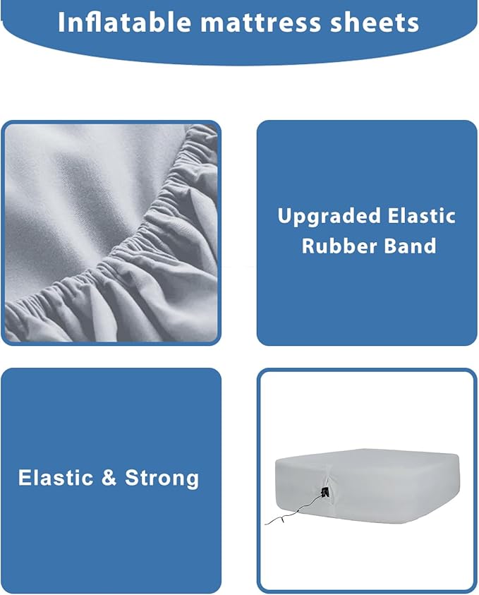 Bedecor Air Bed Sheets for Mattress Cover Removable Bed and Elastic Band Super Soft and Breathable & Deep up to 21" Light Gray Twin XL