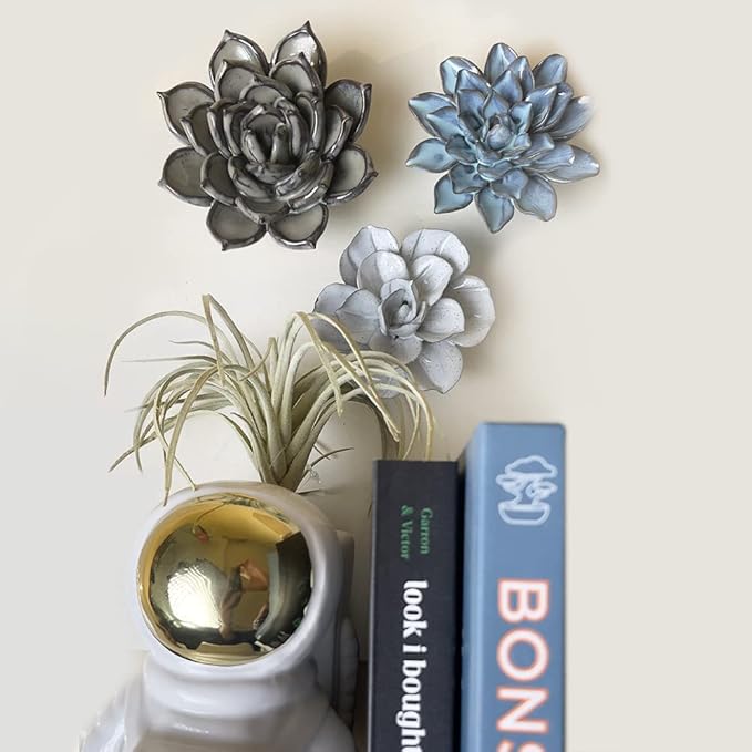 CHIVE ‘Coral’ Artificial Plant — Beautiful, Decorative Ceramic Flower — Unique Tablescape Piece — Small Set of 3 (Flowers)…