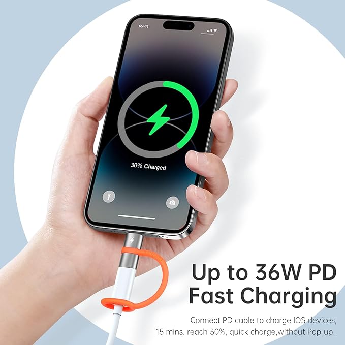 mcdodo 36W USB C to Ligtning Adapter[2 Pack] Type C to Lightn-ing Adapter USB C Charger Cable Converter PD Fast Charging for Phone 14/13/12/11/XS/XR/SE/AirPods,Fits Original MacBook