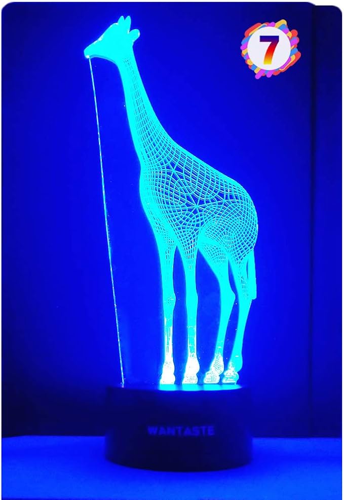 3D Giraffe Decor Lamp with Remote, 7 Color Changing Night Light Toys, Birthday Gift for Kids Girls Boys