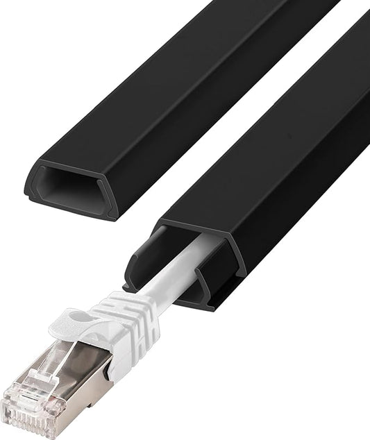 Wall Cable Hider Kit, 116in TV Wire Hider for Wall, Paintable Cord Hider Wall, Cord Organizer Hide 1-2 Cords Wall Mounted TV, Wire Cover for Wall, Cord Concealer 7XL16.5 W0.86 H0.43in, Black