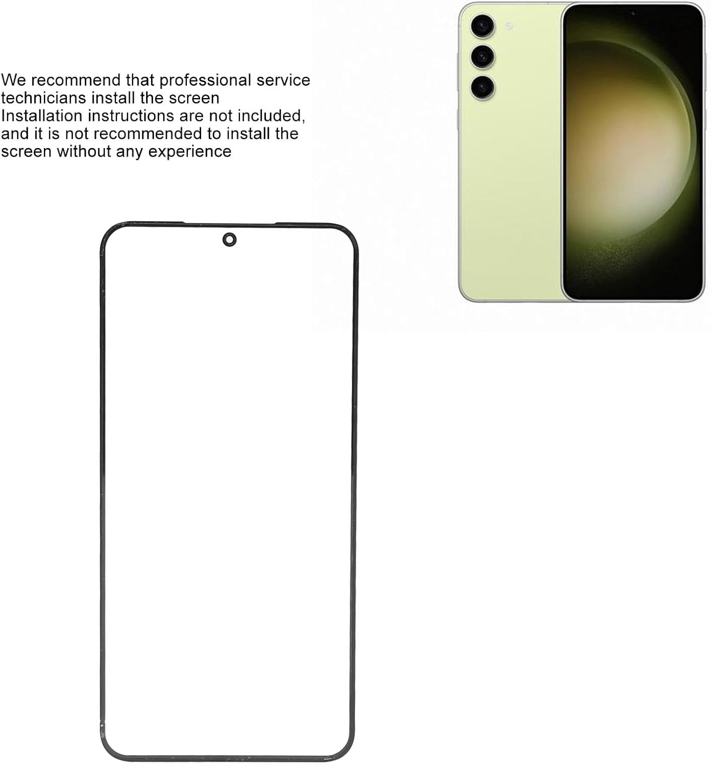 Original Screen Lens Glass Replacement Kit for Samsung S23, Front Outer Lens Glass Repair Kit
