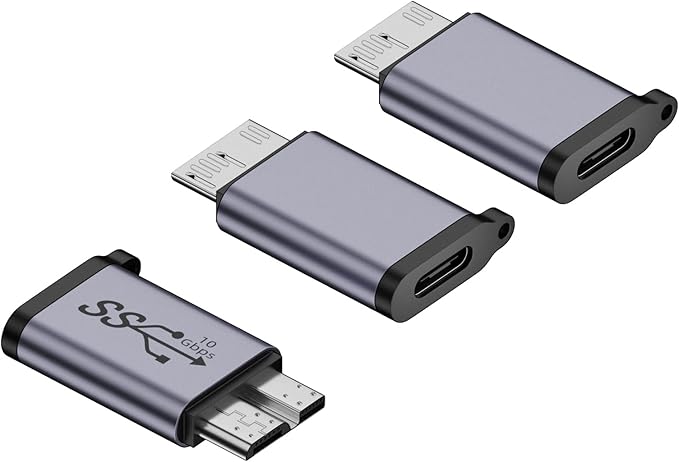 10Gbps USB Type-C to Micro B Adapter, USB C Female to Micro-B Male Converter for Hard Drive Cable/External Hard SSD Drive/Tablet/Phone/Laptop