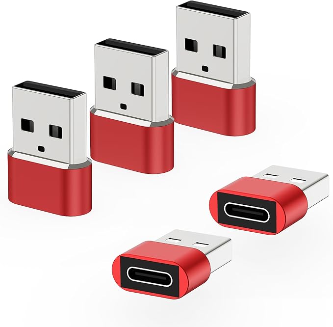 USB to USB C Adapter 5Pack,Type C Female to A Male Cable Converter for Apple Watch Ultra iWatch 10 7 8 SE,iPhone 16 15 14 Pro Max Plus,Airpods 4th,iPad 8th 9th 10th Air 5th Mini 6th Generation