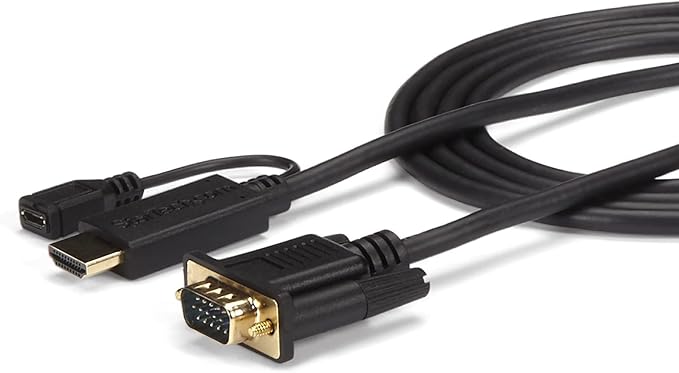 StarTech.com HDMI to VGA Cable – 6ft 2m - 1080p – Active Conversion – HDMI to VGA Adapter Cable for Your VGA Monitor / Display (HD2VGAMM6)