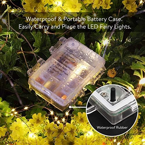 String Lights,LED Copper Wire Lights, Each Set 33ft/10M 100LEDs and 6 Remote Control.AA Battery Powered,Decor Rope Lights for Holiday,Wedding, Parties.(Pink)
