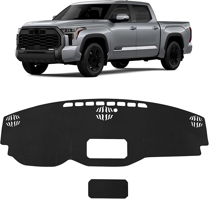 Dash Cover Custom Fit for Toyota Tundra 2022 2023 2024 2025 2026 Dashboard Cover Nonslip Dash Mat Protector Sunshade No Glare Black (Without HUD)
